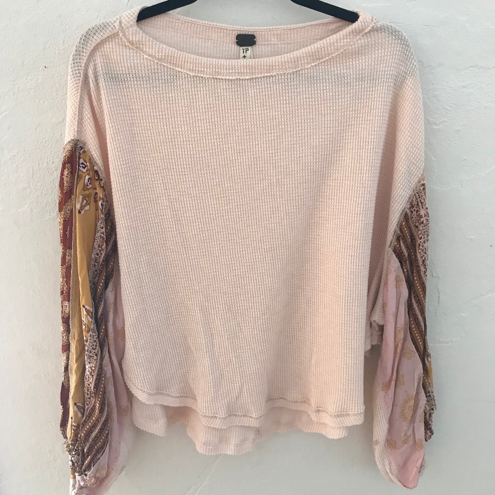 FREE PEOPLE Flowy Boho Shirt Thermal